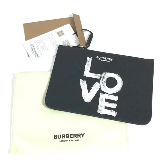 BURBERRY 8037549 Logo LOVE Makeup pouch coin purse Clutch bag Pouch Unused - Picture 14 of 14